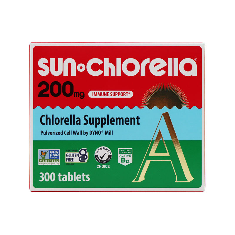 Sun Chlorella A Chlorella Supplement 200mg 300Tablets, Gluten-Free With Active B12