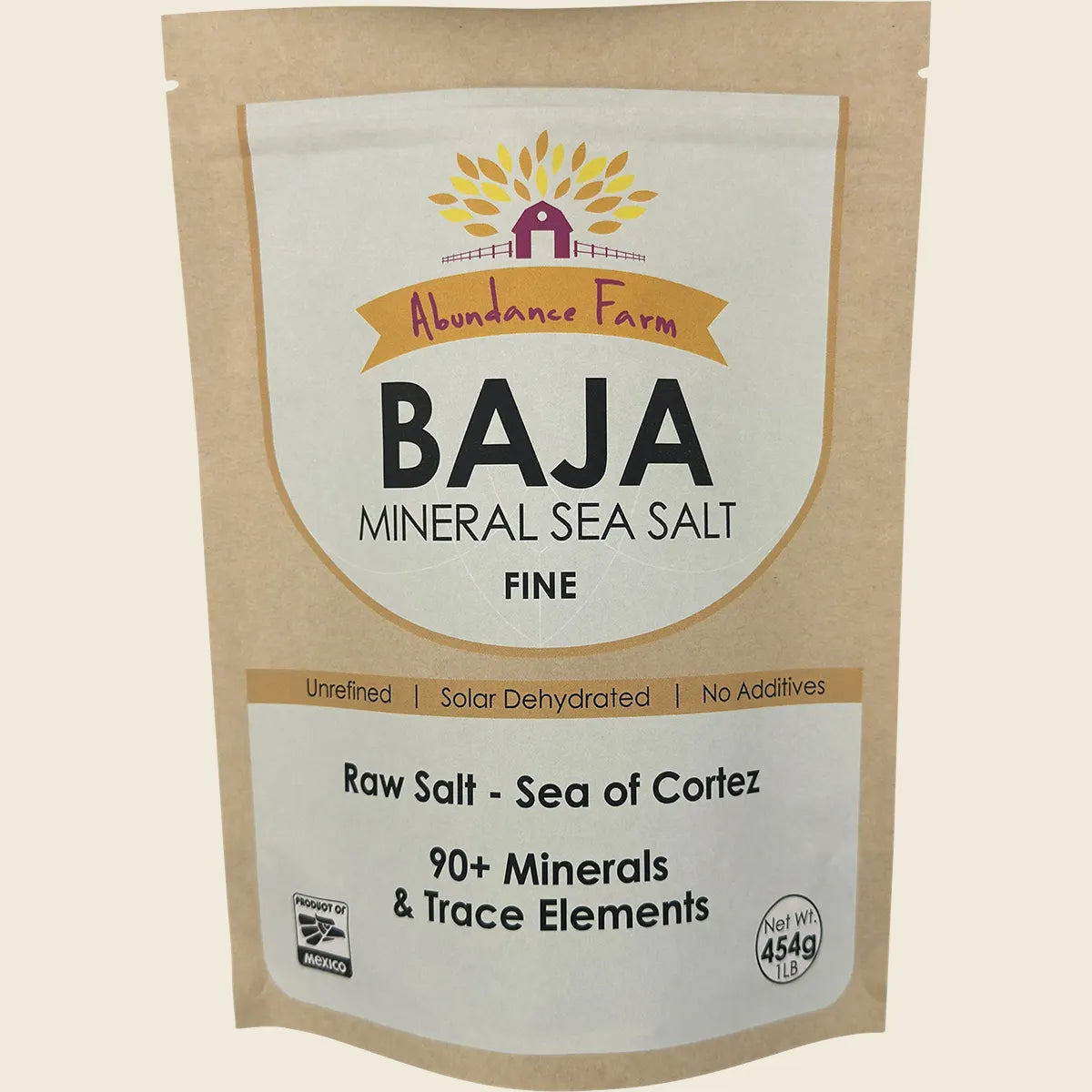 Abundance Farm Baja Mineral Sea Salt Fine 454g, From The Sea Of Cortez