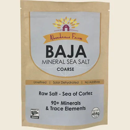 Abundance Farm Baja Mineral Sea Salt Course 454g, From The Sea Of Cortez