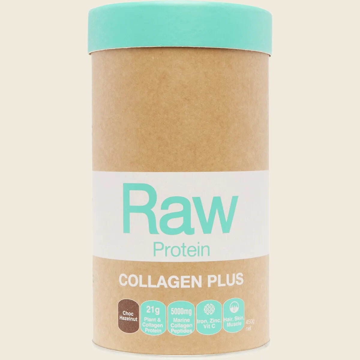 Amazonia Raw Protein Collagen Plus Choc Hazelnut, Choose Your Size!