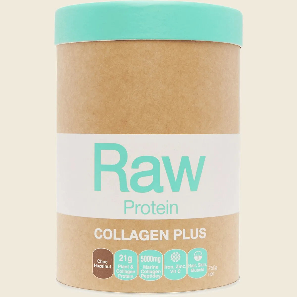 Amazonia Raw Protein Collagen Plus Choc Hazelnut, Choose Your Size!