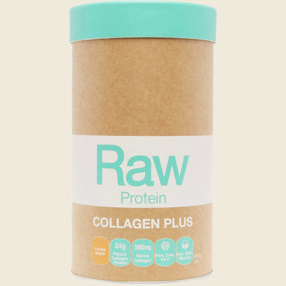Amazonia Raw Protein Collagen Plus Vanilla Maple, Choose Your Size!