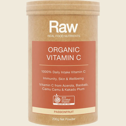Amazonia Raw Organic Vitamin C Passionfruit, Choose Your Size!