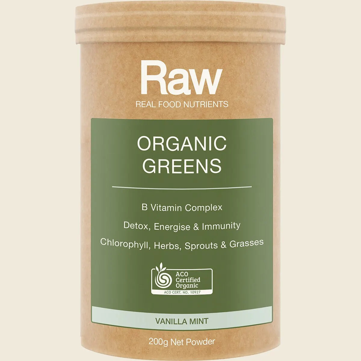Amazonia Raw Organic Greens Vanilla Mint, Choose Your Size!