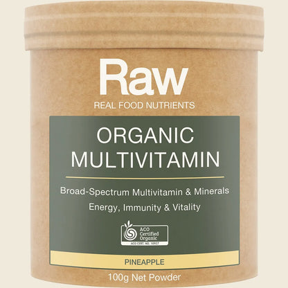 Amazonia Raw Organic Multivitamin Pineapple, Choose Your Size!