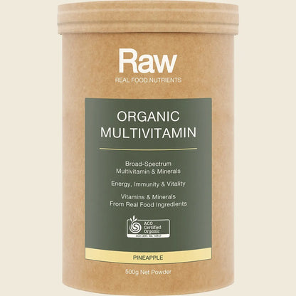 Amazonia Raw Organic Multivitamin Pineapple, Choose Your Size!
