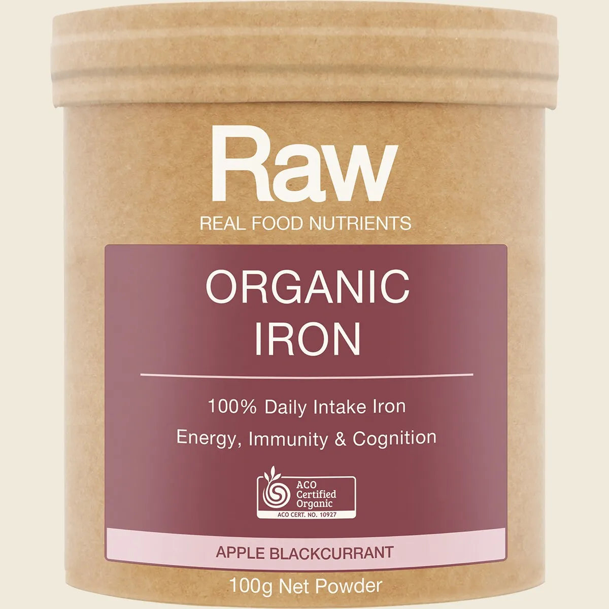 Amazonia Raw Organic Iron Apple Blackcurrant, Choose Your Size!