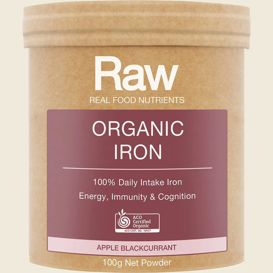 Amazonia Raw Organic Iron Apple Blackcurrant, Choose Your Size!