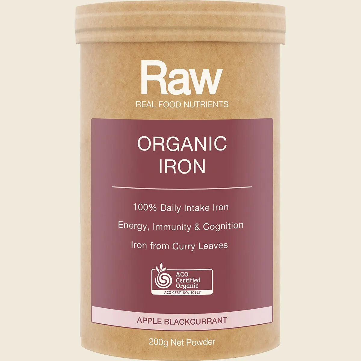 Amazonia Raw Organic Iron Apple Blackcurrant, Choose Your Size!