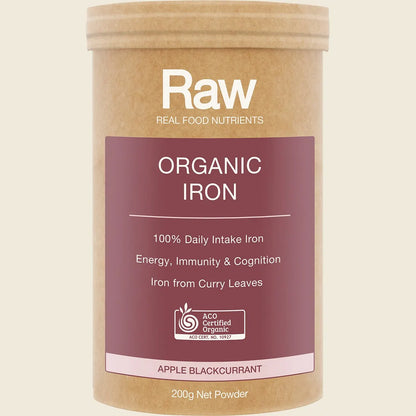 Amazonia Raw Organic Iron Apple Blackcurrant, Choose Your Size!