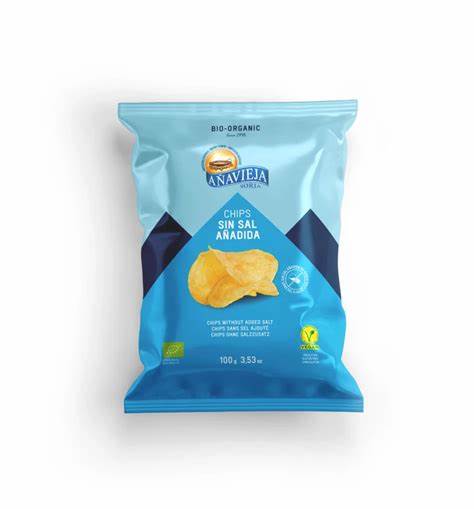 Anavieja Organic Potato Chips Salt Free 100g, From Spanish Potatoes