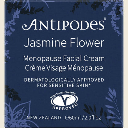 Antipodes Jasmine Flower Menopause Facial Cream 60ml, Cooling Comfort Hydration