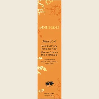 Antipodes Aura Gold Manuka Honey Radiance Mask 75ml, Purify & Illuminate