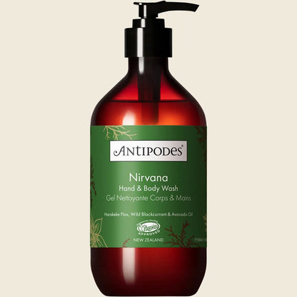Antipodes Nirvana Hand & Body Wash 500ml, Uplifting Botanical Cleanser