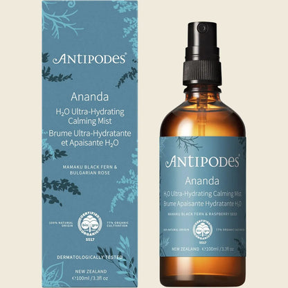 Antipodes Ananda H2O Ultra-Hydrating Calming Mist 100ml, Dewy Skin Revival