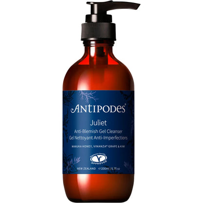 Antipodes Juliet Anti-Blemish Gel Cleanser 200mL, Use For Oily & Blemished Skin