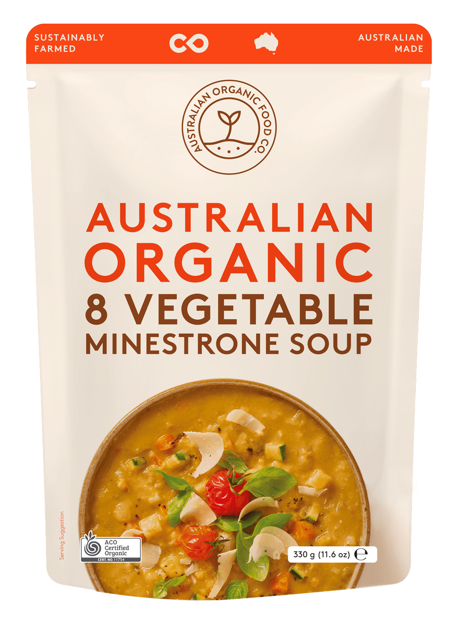 Australian Organic Food Co. 8 Vegetable Minestrone Soup 330g, Certified Organic & Australian