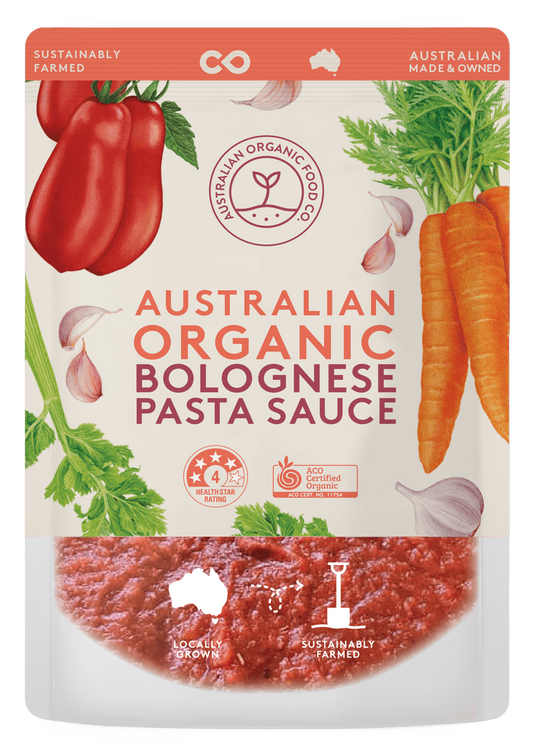 Australian Organic Food Co. Bolognese Pasta Sauce 400g, Certified Organic & Australian