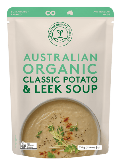 Australian Organic Food Co. Classic Potato & Leek Soup 330g, Certified Organic & Australian