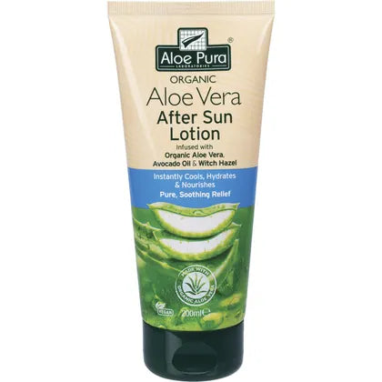 Aloe Pura Aloe Vera After Sun Lotion 200ml, Infused With Avocado Oil & Witch Hazel