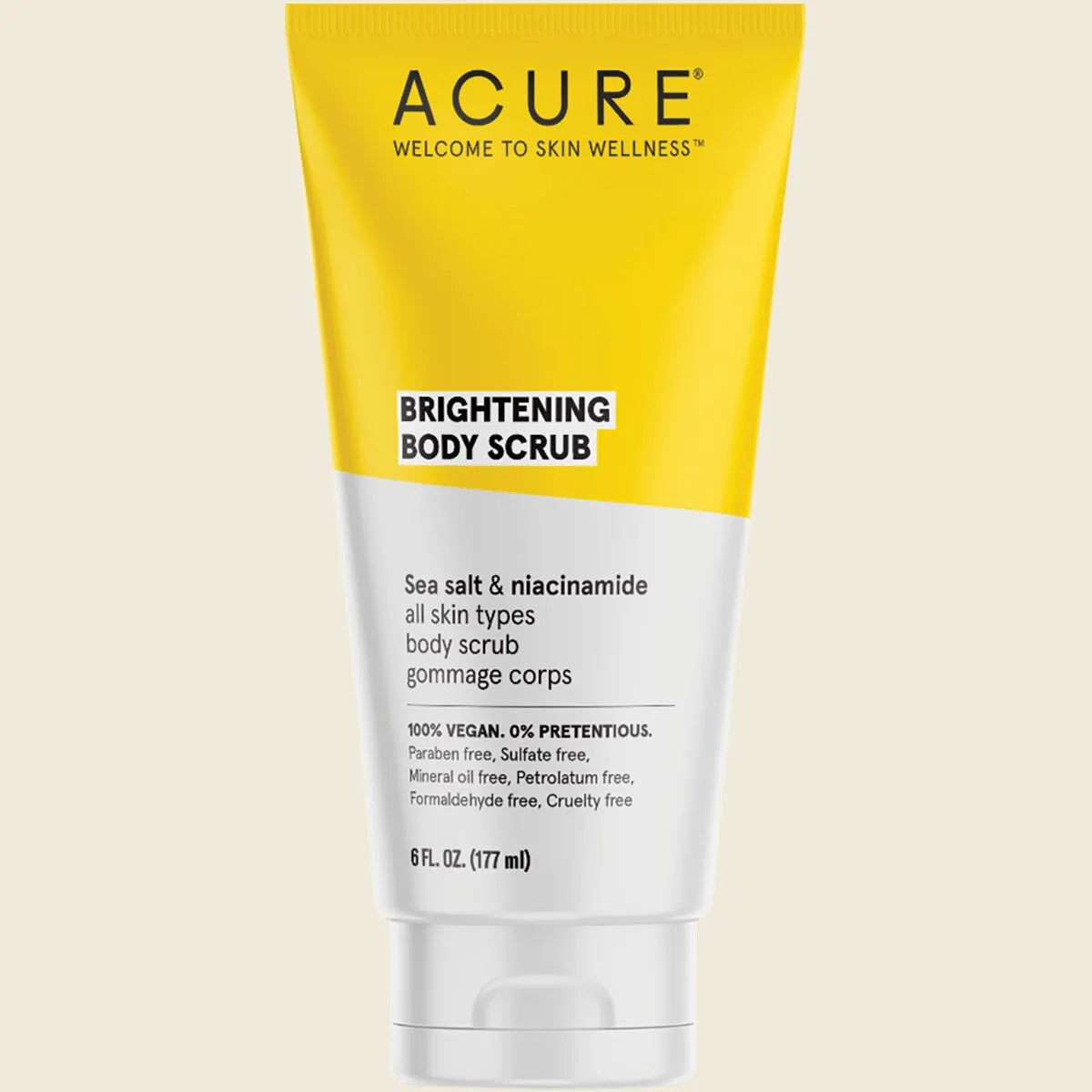Acure Brightening Body Scrub 177ml, To Gently Exfoliate & Brighten Skin