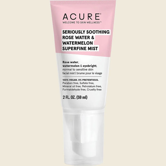 Acure Seriously Soothing Rose & Watermelon Superfine Mist 59ml, For Sensitive Skin