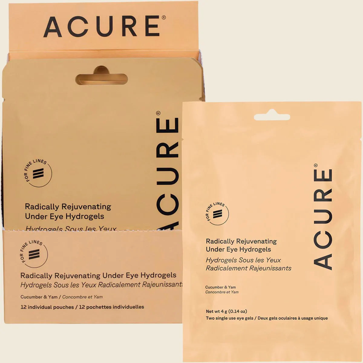 Acure Radically Rejuvenating Under Eye Hydrogels Single 4g Or A Pack Of 12, Rejuvenate & Firm