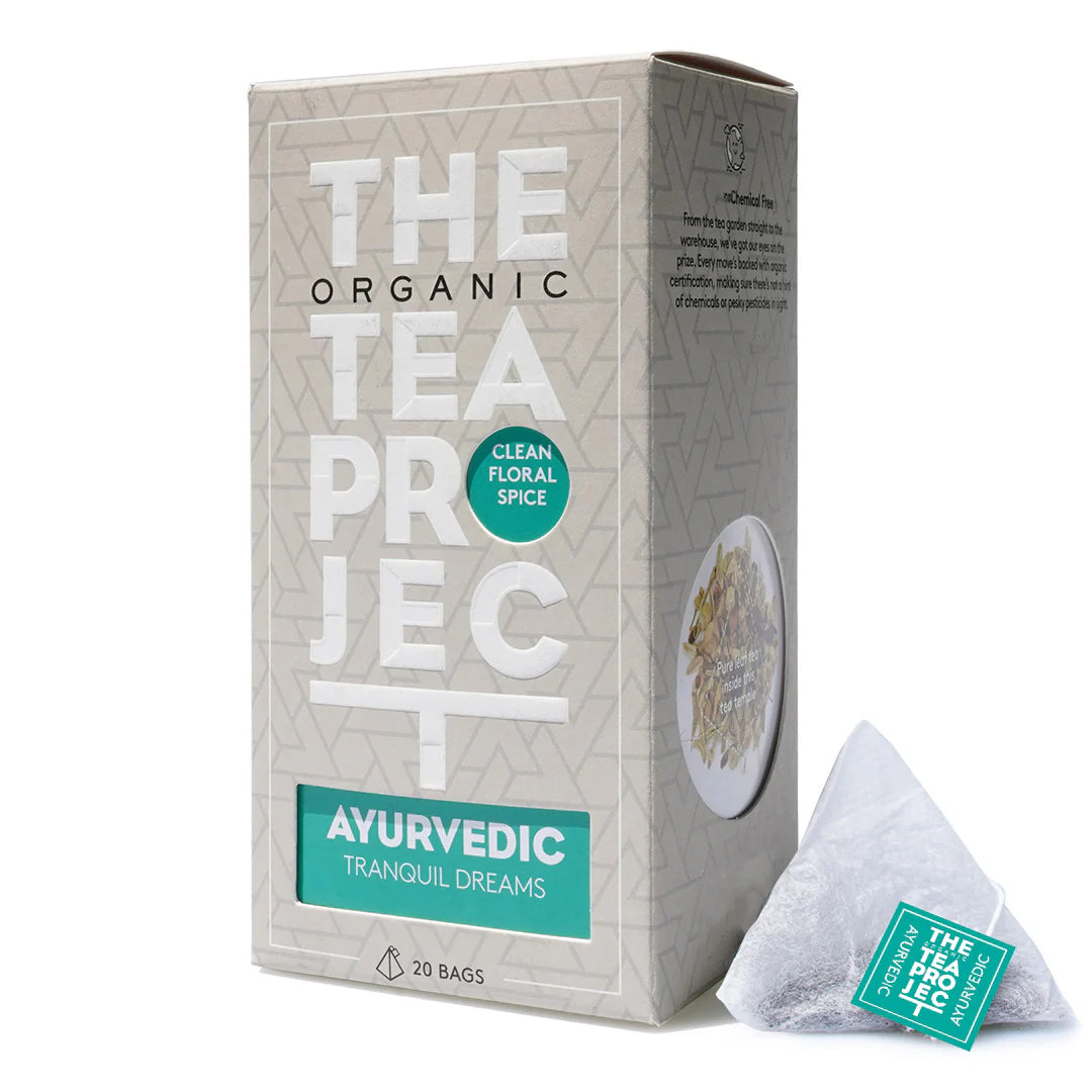 The Organic Tea Project Ayurvedic Tranquil Dreams Sleep Tea 20 Pyramid Bags, Clean Floral Spice