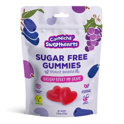 CorNiche Sugar Free Gummies Haskap Berry & Grape 50g, Gluten-Free & Vegan