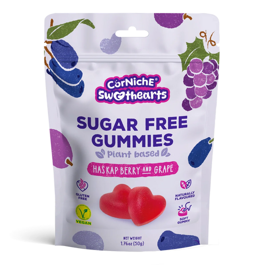 CorNiche Sugar Free Gummies Haskap Berry & Grape 50g, Gluten-Free & Vegan