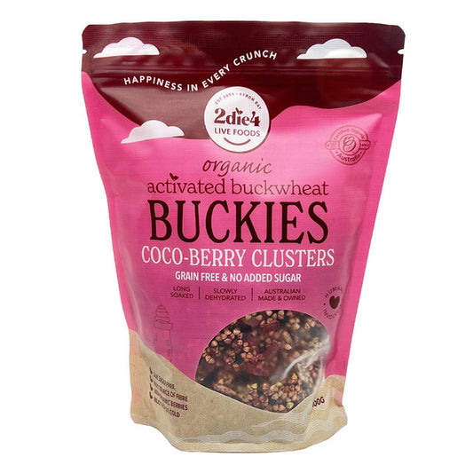 2Die4 Live Foods Activated & Organic Buckies Coco-Berry Clusters 300g, Ready To Eat!