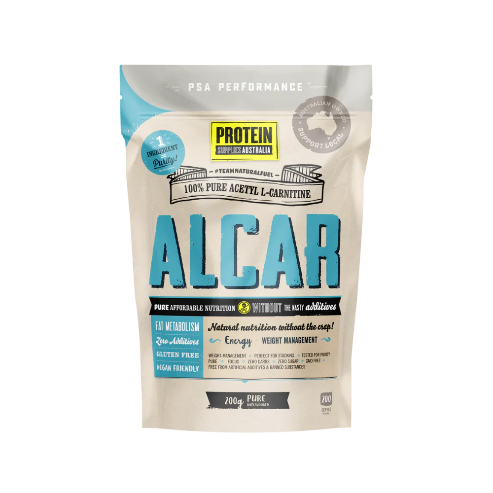 Protein Supplies Australia Alcar (Acetyl L-Carnitine) 200g, Pure Unflavoured