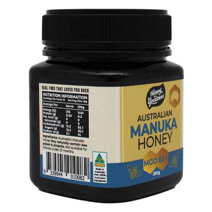 Honest To Goodness Australian Manuka Honey 250g, MGO 83+