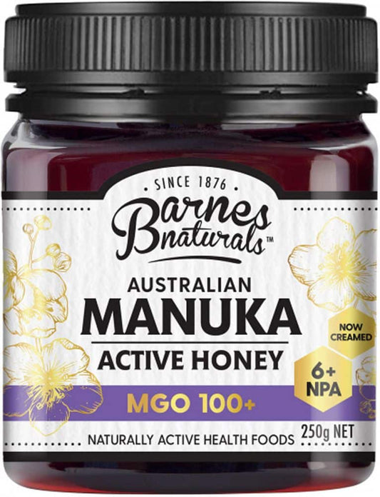Barnes Naturals Active Manuka Honey MGO 100+ 250g, 500g Or 1Kg, Australian Honey For Everyday Strength
