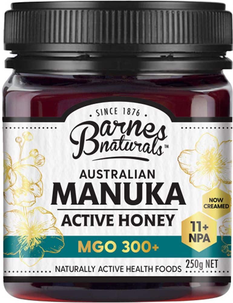 Barnes Naturals Active Manuka Honey MGO 300+ 250g Or 500g, Australian Honey Medium Strength