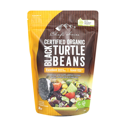 Chef's Choice Organic Black Turtle Beans 500g, Perfect For Stews