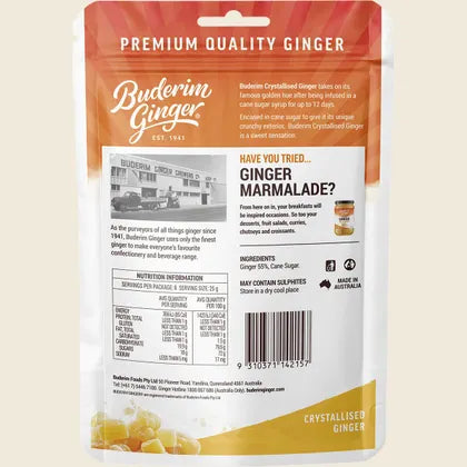 Buderim Ginger Crystallised Ginger Coated in Crunch 200g, Sweet, Spicy & Satisfying