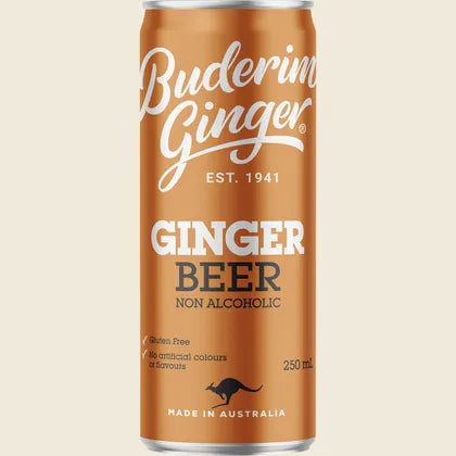 Buderim Ginger Ginger Beer Non Alcoholic 4×250ml, Crisp Ginger Fizz