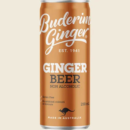 Buderim Ginger Ginger Beer Non Alcoholic 4×250ml, Crisp Ginger Fizz