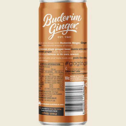 Buderim Ginger Ginger Beer Non Alcoholic 4×250ml, Crisp Ginger Fizz