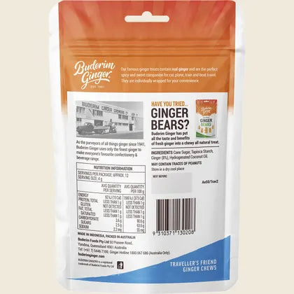 Buderim Ginger Traveller’s Friend Ginger Chews 50g, Smooth, Spicy & Travel-Ready
