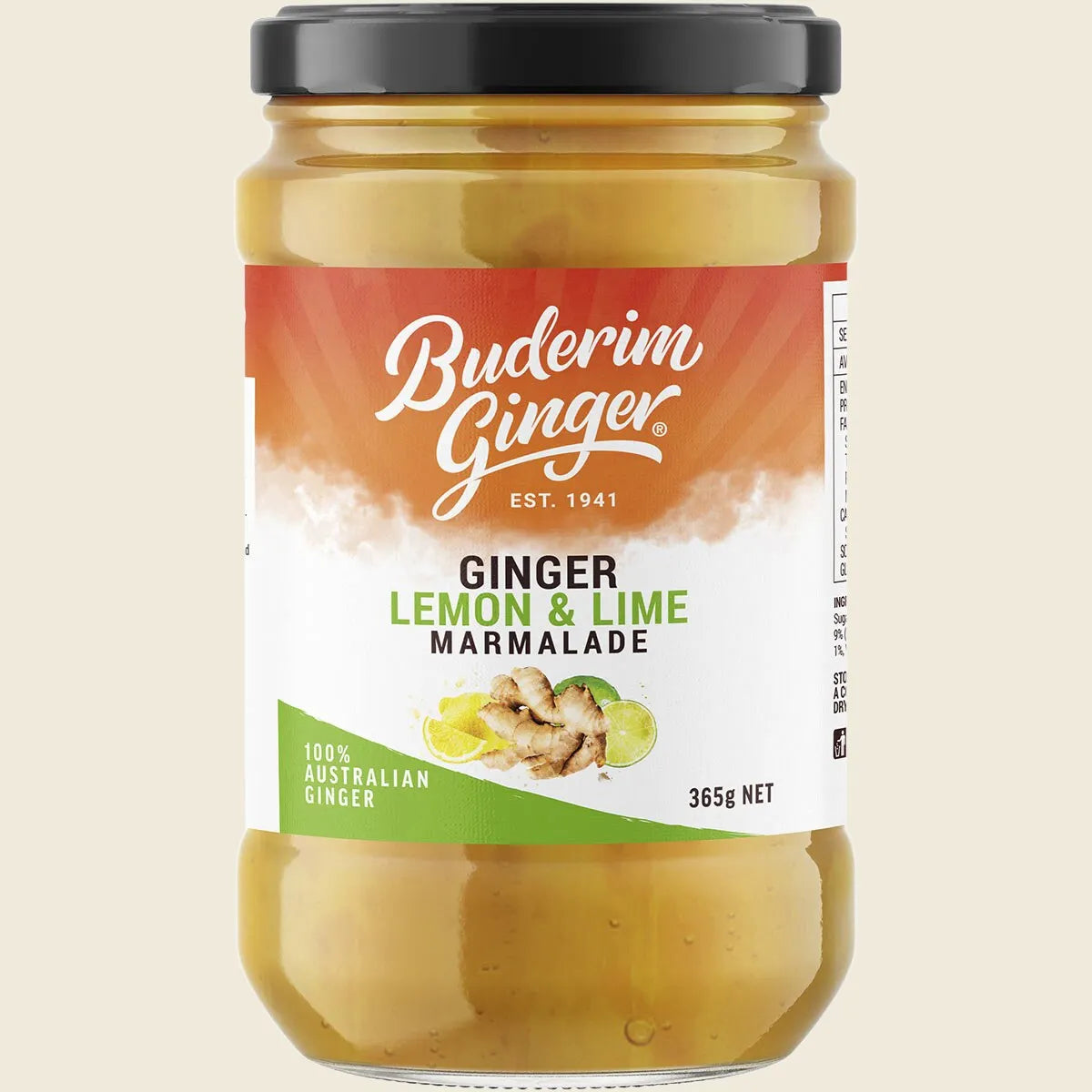 Buderim Ginger Ginger Lemon & Lime Marmalade 365g, Zesty, Sweet & Refreshing