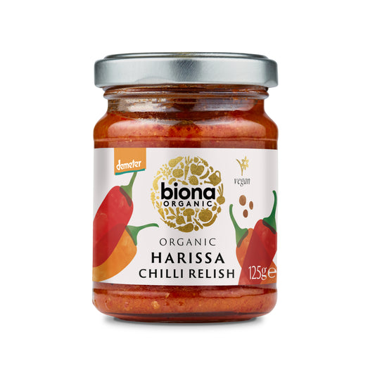 Biona Certified Organic Harissa Chilli Relish 125g, Add Flavour To Your Dishes