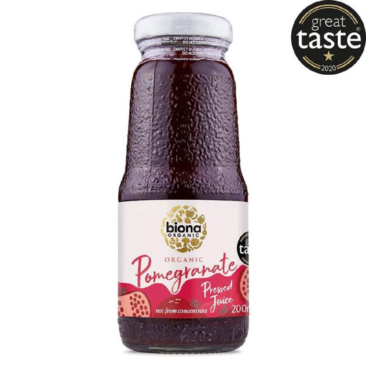 Biona Certified Organic Pomegranate Juice 200mL Or 1L, Not From Concentrate