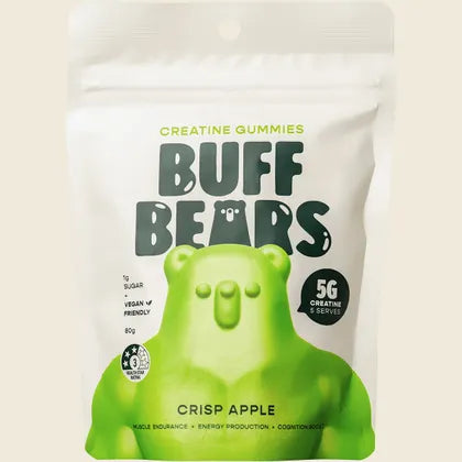 Buff Bears Creatine Gummies 80g Single Sachet Or A Box Of 8 Sachets, With 1g Of Sugar & 5g Creatine