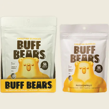 Buff Bears Creatine Gummies 80g Single Sachet Or A Box Of 8 Sachets, With 1g Of Sugar & 5g Creatine