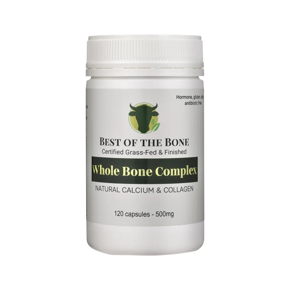 Best of the Bone Organic Whole Bone Complex 120 Capsules, Natural Calcium & Collagen