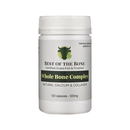 Best of the Bone Organic Whole Bone Complex 120 Capsules, Natural Calcium & Collagen