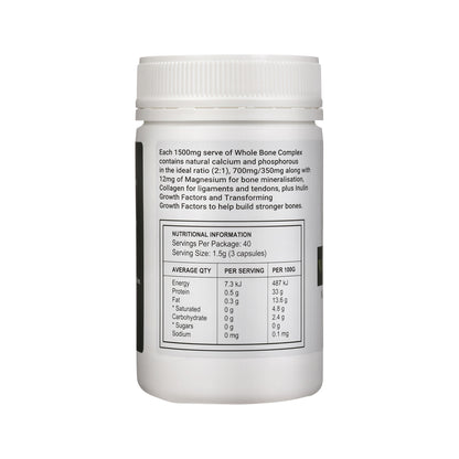 Best of the Bone Organic Whole Bone Complex 120 Capsules, Natural Calcium & Collagen