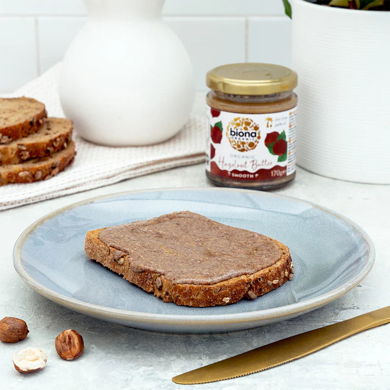 Biona Certified Organic Smooth Hazelnut Butter 170g, Free From Palm Oil
